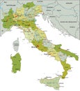Highly detailed editable political map with separated layers. Italy.