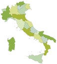 Highly detailed editable political map with separated layers. Italy.