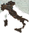 High detailed Italy road map with labeling.