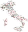 Italy road and highway map.