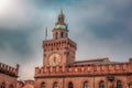 Italy Piazza Maggiore in Bologna old town tower Royalty Free Stock Photo