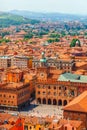 Italy Piazza Maggiore in Bologna old town Royalty Free Stock Photo