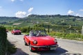 Oenological tour in Langhe driving italian vintage spider cars