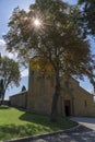 Italy, Pienza- Sept 26, 2019:historic church Pieve di Corsignano Pienza Tuscany Italy