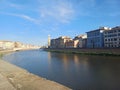 Italy, Pisa - the Arno river. Royalty Free Stock Photo