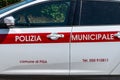 Italy, Pisa, city municipal police car Royalty Free Stock Photo