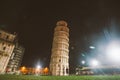 Italy, Pisa, July 21, 2013: Leaning tower in Pisa - Italy at night