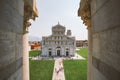 Italy. Pisa, July 21, 2013 View on the Basilica and the Leaning Tower on Piazza dei Miracoli in Pisa during sunny summer