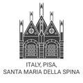 Italy, Pisa, Santa Maria Della Spina travel landmark vector illustration