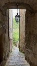 Narrow view from the alleyway in Pitigliano, Italy