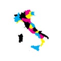 Italy political map of administrative divisions