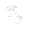 Italy political map of administrative divisions Royalty Free Stock Photo