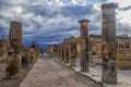 Italy, Pompeii, 02,01,2018Ancient columns ruins after the erup