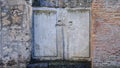 Italy, Pompeii - October 2021: Cast of workshop door. Pompeii excavations