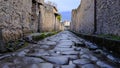 Italy, Pompeii - October 2021: Street view of ancient Pompeii