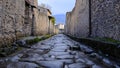 Italy, Pompeii - October 2021: Street view of ancient Pompeii