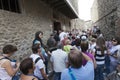 ITALY, POMPEII- SEPTEMBER 21, 2010: crowds of tourists in the ruins of Pompeii