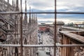 Italy in quarantine: Milan cityscape from top of Milan Cathedral Royalty Free Stock Photo