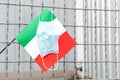 Italy quarantine, stop coronavirus. Italy coronavirus spreading outbreak. Novel coronavirus in Europe EU. Italian flag and medical