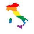 Italy rainbow vector map