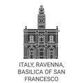 Italy, Ravenna, Basilica Of San Francesco travel landmark vector illustration