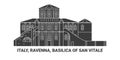 Italy, Ravenna, Basilica Of San Vitale, travel landmark vector illustration