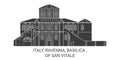 Italy, Ravenna, Basilica , Of San Vitale travel landmark vector illustration Royalty Free Stock Photo