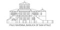 Italy, Ravenna, Basilica Of San Vitale, travel landmark vector illustration