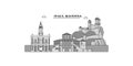 Italy, Ravenna city skyline isolated vector illustration, icons