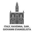Italy, Ravenna, San , Giovanni Evangelista travel landmark vector illustration