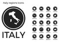 Italy regions icons.