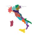 Italy regions map. Vector map. Italy regions.