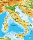 Italy relief map