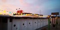 Italy Rimini Beach cabin evening sunset bucket light sky