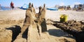 Italy Rimini sand castle Beach