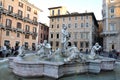 Italy, Roma. Piazza Navona. Fountain of Neptune. Fontana del Moro.