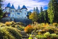Italy. Romantic medieval castles of Valle d\'Aosta - faiy tale Savoia (Savoy)