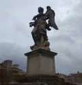 Italy, Rome, Aelian Bridge (Ponte Sant\'Angelo), statue Angel with the Superscription