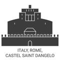 Italy, Rome, Castel Saint Dangelo travel landmark vector illustration