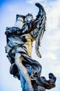 Italy, Rome, Castel Sant`Angelo, statue of an angel with a colum