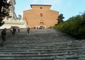 Italy, Rome, facade of the Basilica of Santa Maria in Ara coeli with the monumental staircase