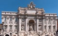 Italy.Rome.The majestic Trevi fountain with a building facade. Royalty Free Stock Photo