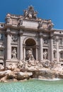 Italy.Rome.The majestic Trevi fountain with a building facade. Royalty Free Stock Photo