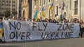 Italy, Rome, March 13, 2022. Billboard No Fly Zone Over Ukraine At The Protest Against The War In Ukraine