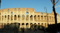 Italy, Rome, Piazza del Colosseo, Colosseum (Colosseo), view of the ruins of the ancient arena