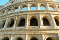 Italy, Rome, Piazza del Colosseo, Colosseum (Colosseo), view of the ruins of the ancient arena