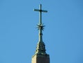 Italy, Rome, 1145 Piazza del Quirinale, Fountain of the Dioscuri (Fontana dei Dioscuri), cross on top of the obelisk