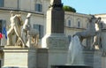 Italy, Rome, Piazza del Quirinale, Fountain of the Dioscuri, statues of Dioscuri (Castor and Pollux)