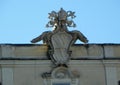 Italy, Rome, 1145 Piazza del Quirinale, Universal Museum (Museo Universale), coat of arms on the roof of the house