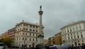 Italy, Rome, 1 Piazza di Santa Maria Maggiore, view at the Saint Mary with baby Jesus statue at the top of column Royalty Free Stock Photo